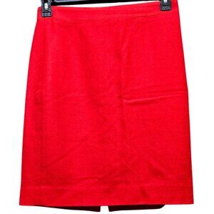 J.Crew Red Wool Blend Pencil Skirt Women's Size 4 Back Vent